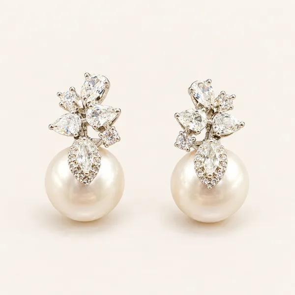 Floral_stone_earrings_with_white_pearl_drops_|_Clear_/_white_/_silver_tone