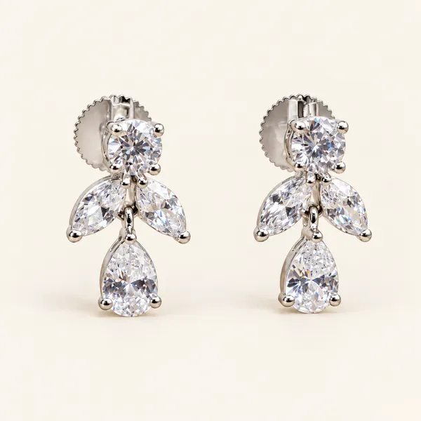 Round_and_leaf-stone_earrings_with_pear-shaped_drops_|_Clear_/_silver_tone