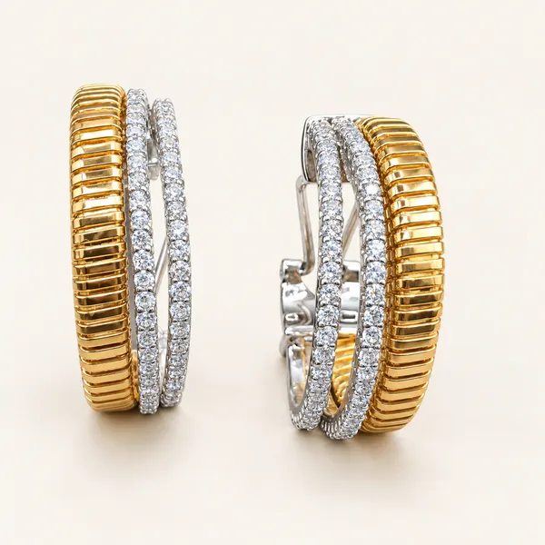 Textured_two-tone_hoop_earrings_with_clear_stone_rows_|_Gold_tone_/_silver_tone_/_clear