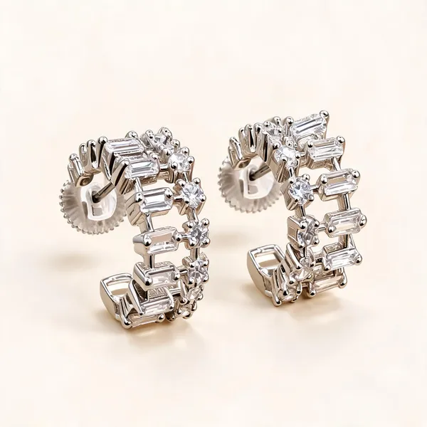 Baguette_And_Round-Stone_Half-Hoop_Earrings_|_Clear_/_Silver_Tone