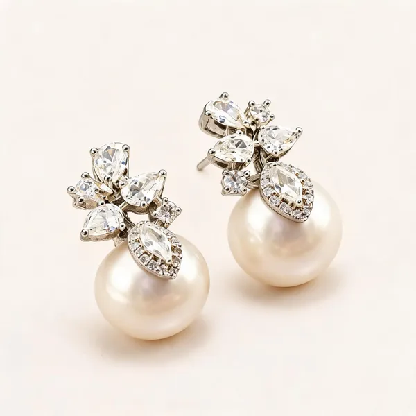 Floral_Stone_Earrings_With_White_Pearl_Drops_|_Clear_/_White_/_Silver_Tone