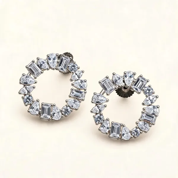 Open_Oval_Stud_Earrings_With_Mixed-Cut_Stones_|_Clear_/_Silver_Tone
