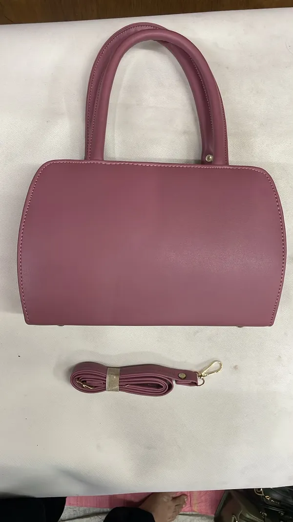 Pink_Pu_Leather_Structured_Handbag_For_Women