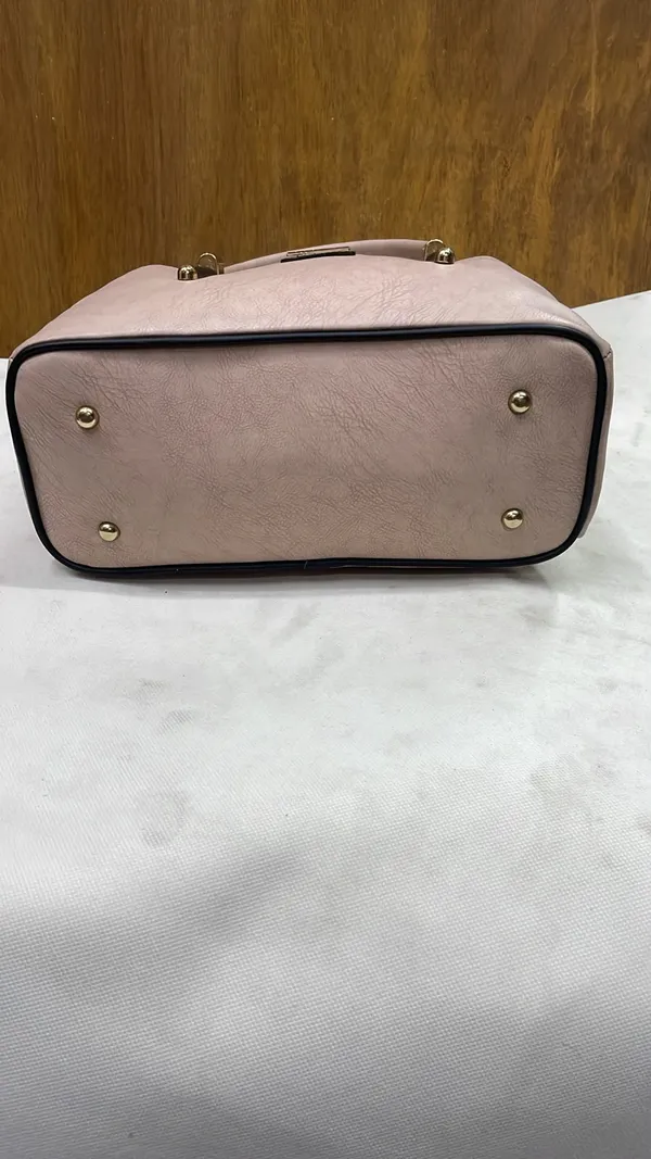 Pink_Pu_Leather_Structured_Tote_Bag_For_Women