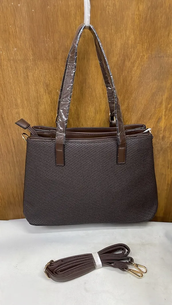 Brown_Pu_Leather_Structured_Tote_Bag_For_Women