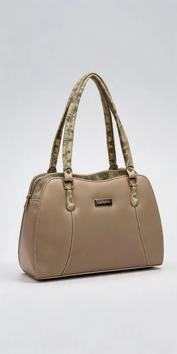 Beige_Pu_Leather_Shoulder_Bag_For_Women