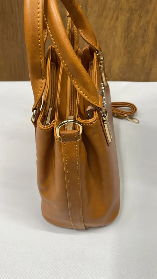 Tan_Pu_Leather_Structured_Handbag_For_Women
