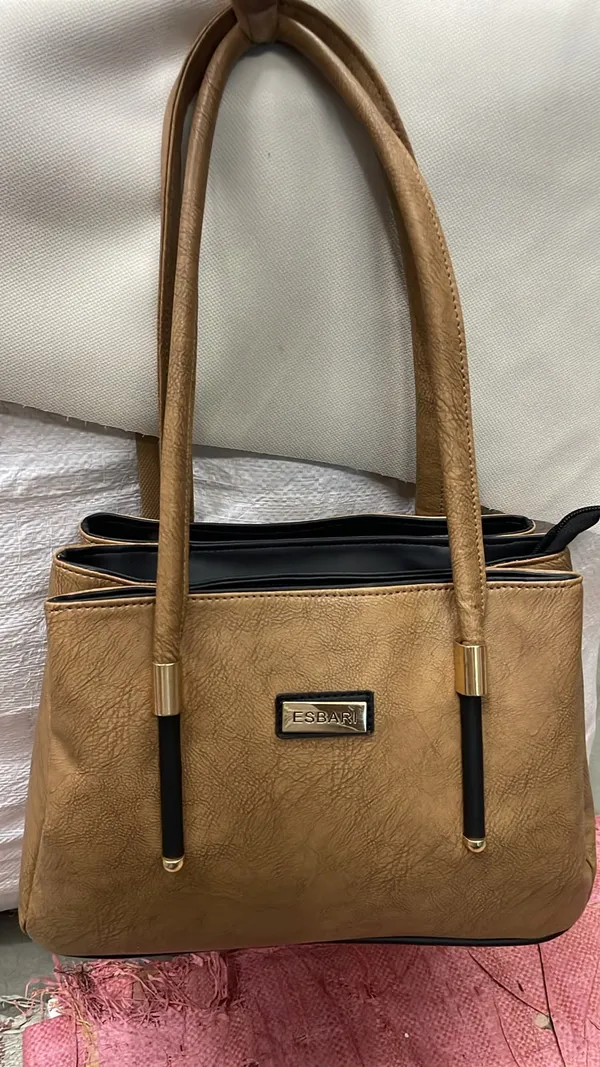 Tan_Pu_Leather_Textured_Tote_Bag_For_Women