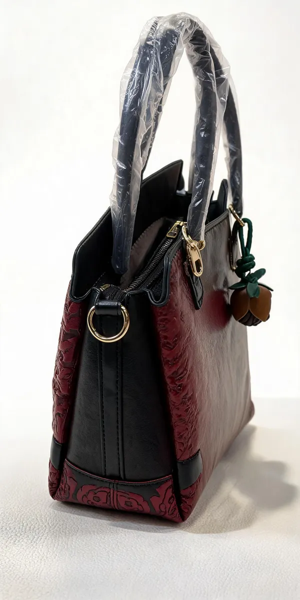 Maroon_Pu_Leather_Structured_Handbag_For_Women
