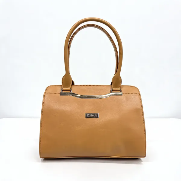 Tan_Pu_Leather_Structured_Handbag_For_Women