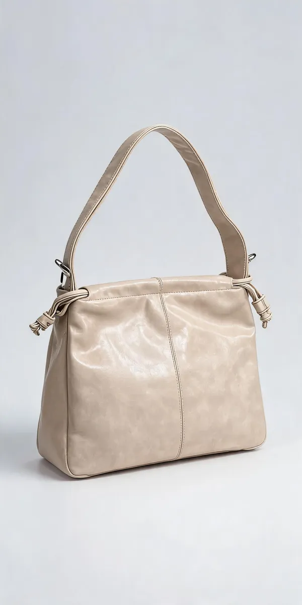 Beige_Pu_Leather_Shoulder_Bag_For_Women