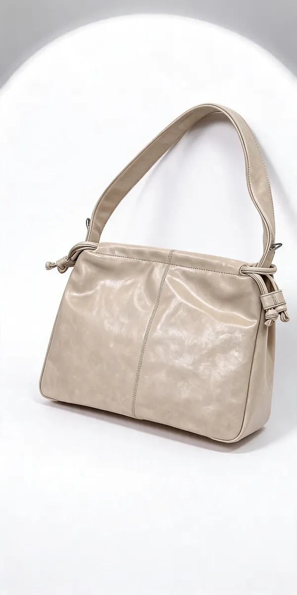 Beige_Pu_Leather_Shoulder_Bag_For_Women