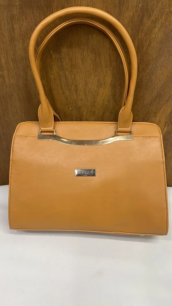 Tan_Pu_Leather_Structured_Handbag_For_Women