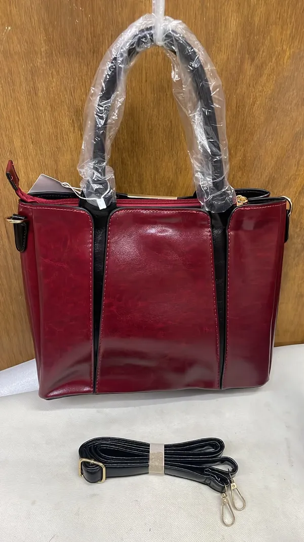Burgundy_Pu_Leather_Tote_Bag_For_Women