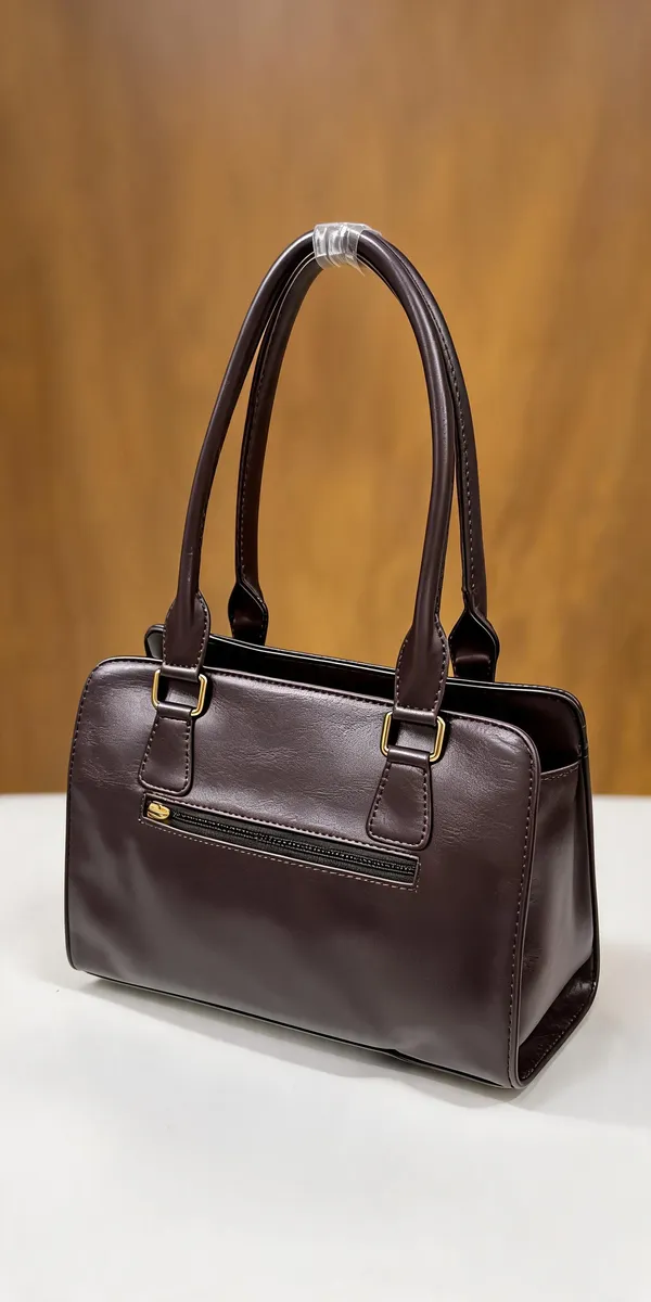 Brown_Pu_Leather_Structured_Handbag_For_Women