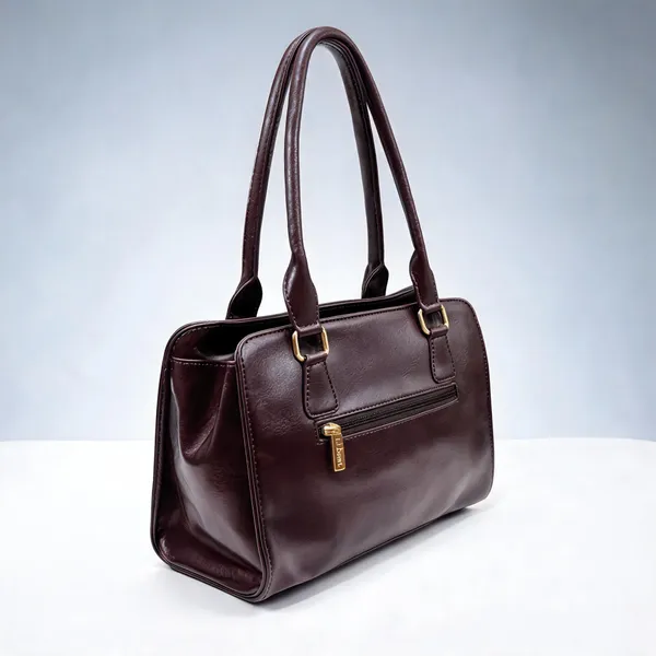 Brown_Pu_Leather_Structured_Handbag_For_Women