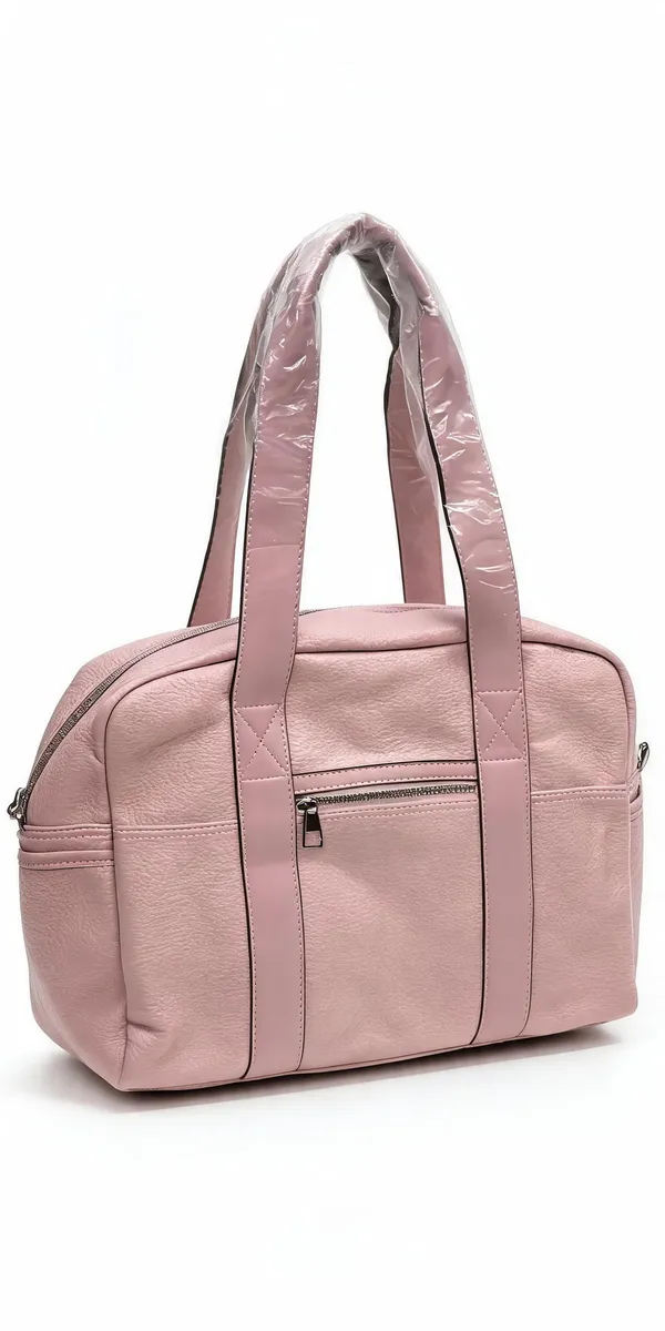 Pink_Pu_Leather_Structured_Handbag_For_Women