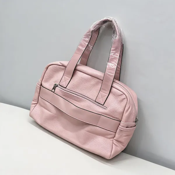 Pink_Pu_Leather_Structured_Handbag_For_Women