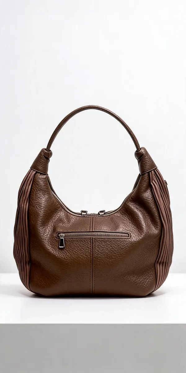 Brown_Pu_Leather_Pleated_Shoulder_Bag_For_Women