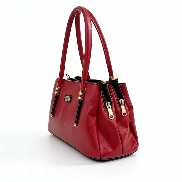 Red_Pu_Leather_Structured_Tote_Bag_For_Women