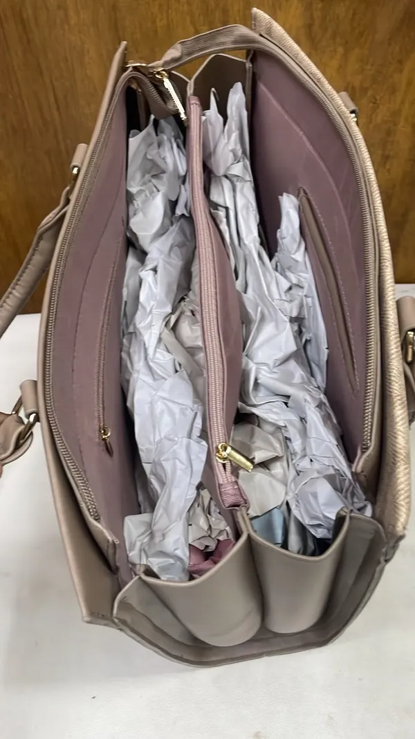 Beige_Pu_Leather_Structured_Tote_Bag_For_Women