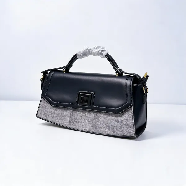 Black_Pu_Leather_Structured_Handbag_For_Women