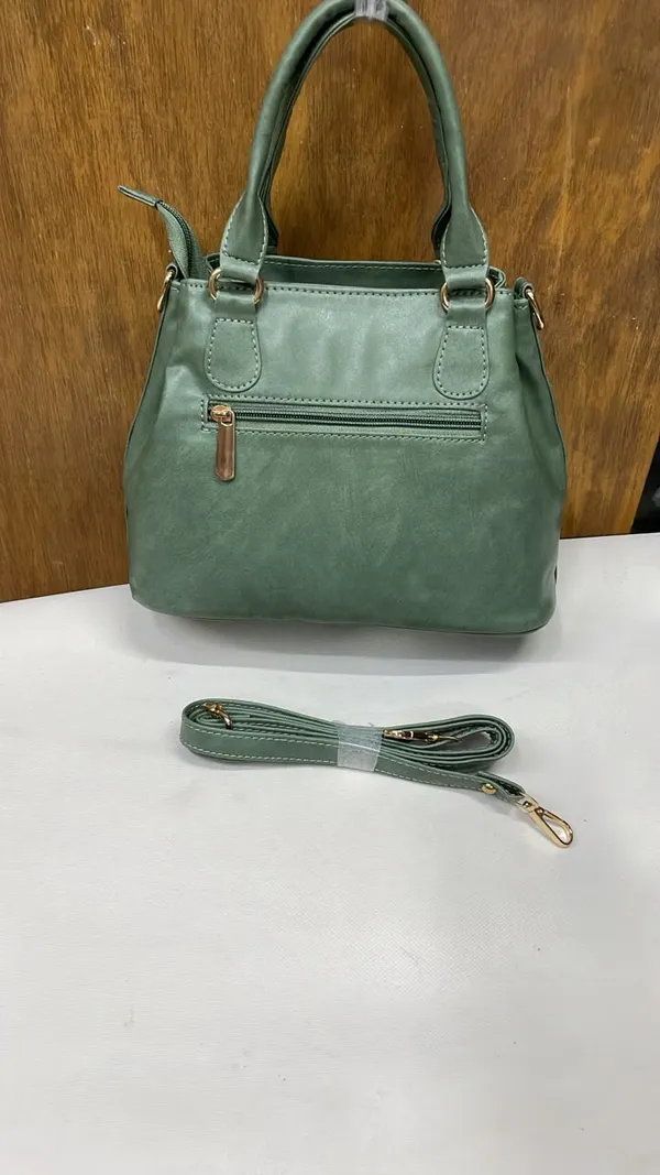 Green_Pu_Leather_Structured_Handbag_For_Women