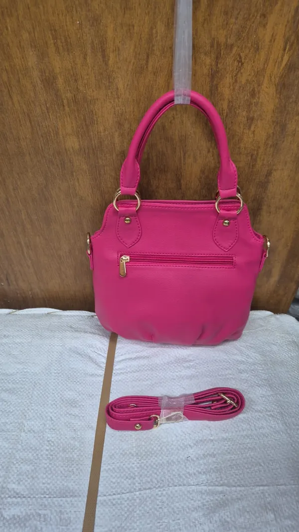 Pink_Pu_Leather_Structured_Handbag_For_Women