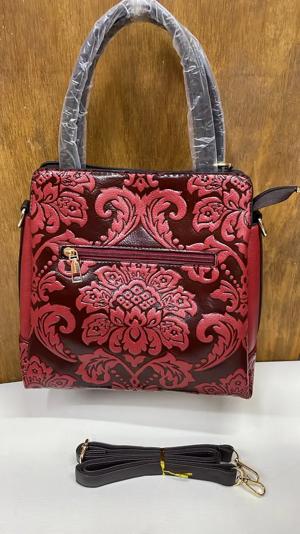 Maroon_Pu_Leather_Printed_Handbag_For_Women