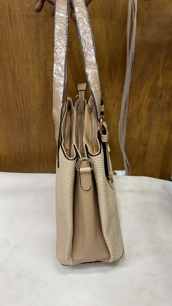 Beige_Pu_Leather_Textured_Tote_Bag_For_Women
