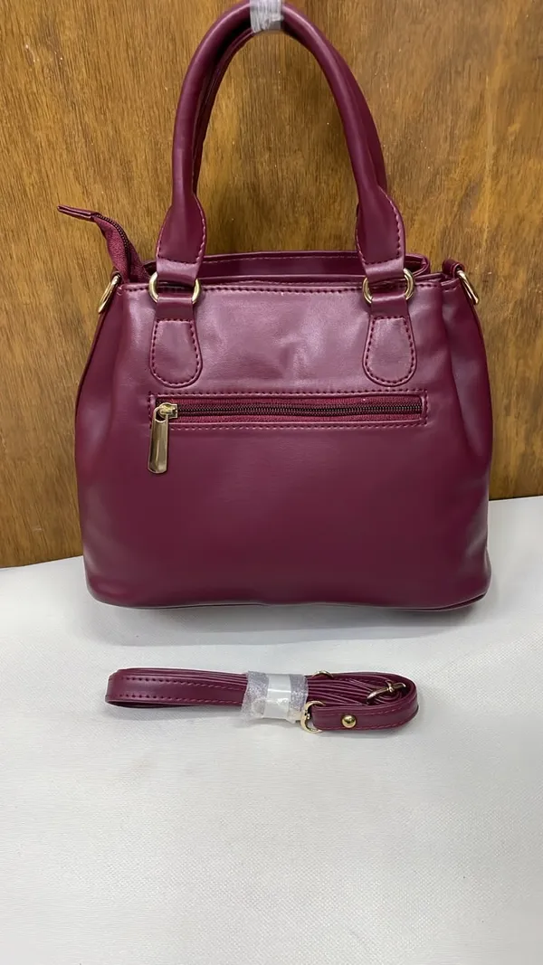 Maroon_Pu_Leather_Structured_Handbag_For_Women