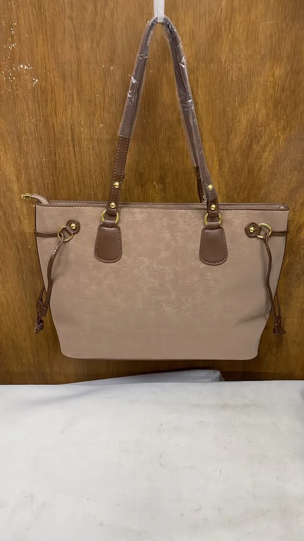 Beige_Pu_Leather_Tote_Bag_For_Women