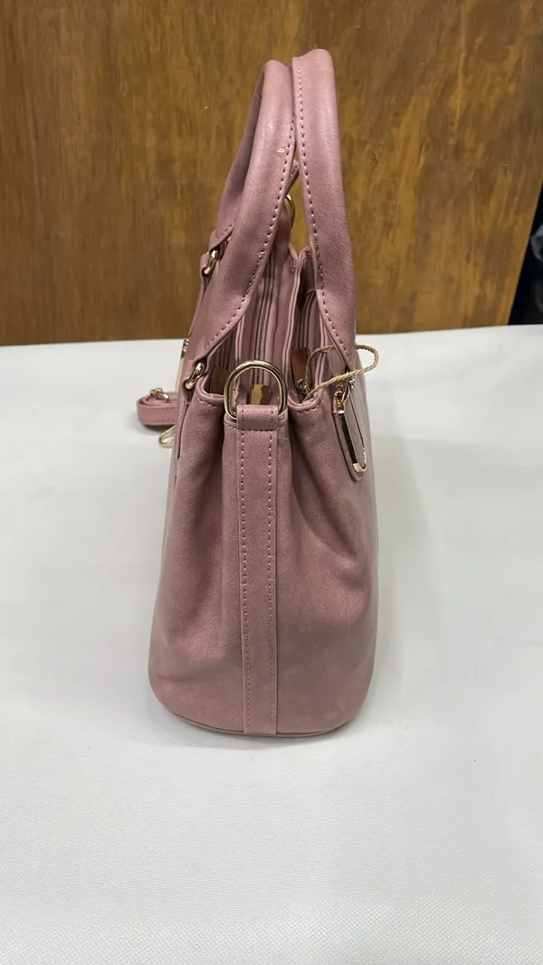 Pink_Pu_Leather_Structured_Handbag_For_Women