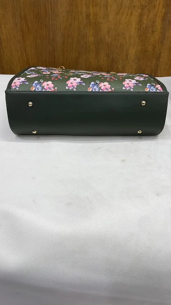 Black_Pu_Leather_Floral_Print_Shoulder_Bag_For_Women