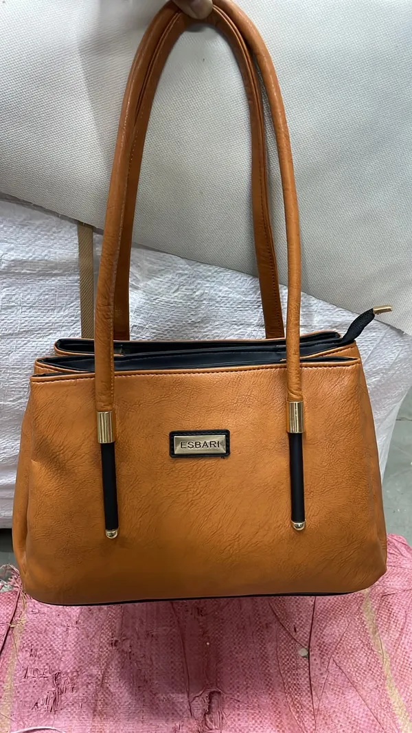 Tan_Pu_Leather_Tote_Bag_For_Women