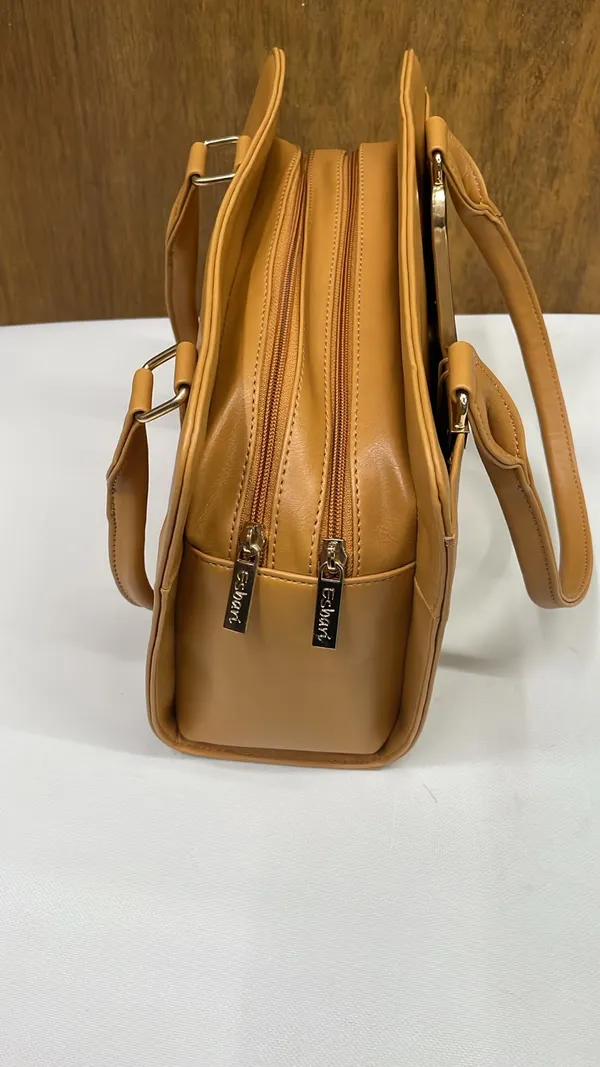 Tan_Pu_Leather_Structured_Handbag_For_Women