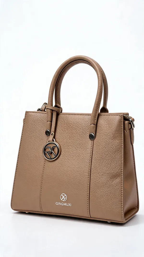 Beige_Pu_Leather_Textured_Structured_Handbag_For_Women