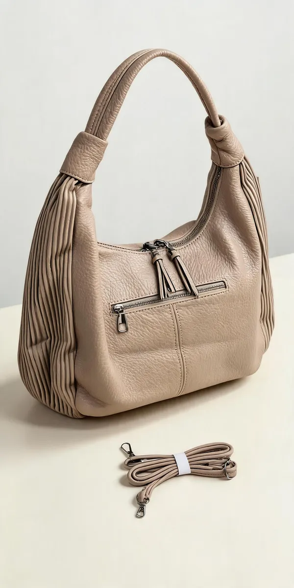 Beige_Pu_Leather_Textured_Hobo_Bag_For_Women