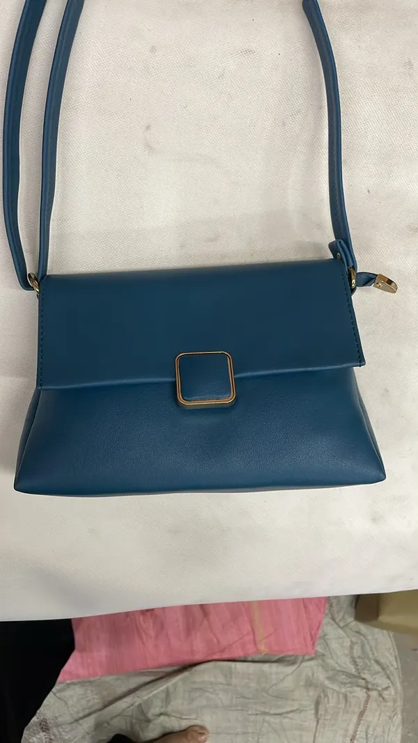 Blue_Pu_Leather_Structured_Crossbody_Bag_For_Women