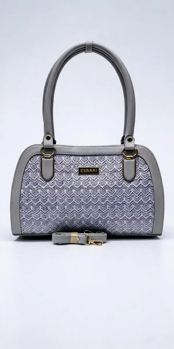 Grey_Pu_Leather_Structured_Handbag_With_Detachable_Strap_For_Women