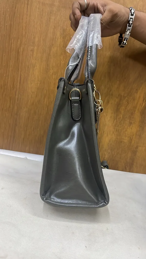 Grey_Pu_Leather_Structured_Handbag_For_Women