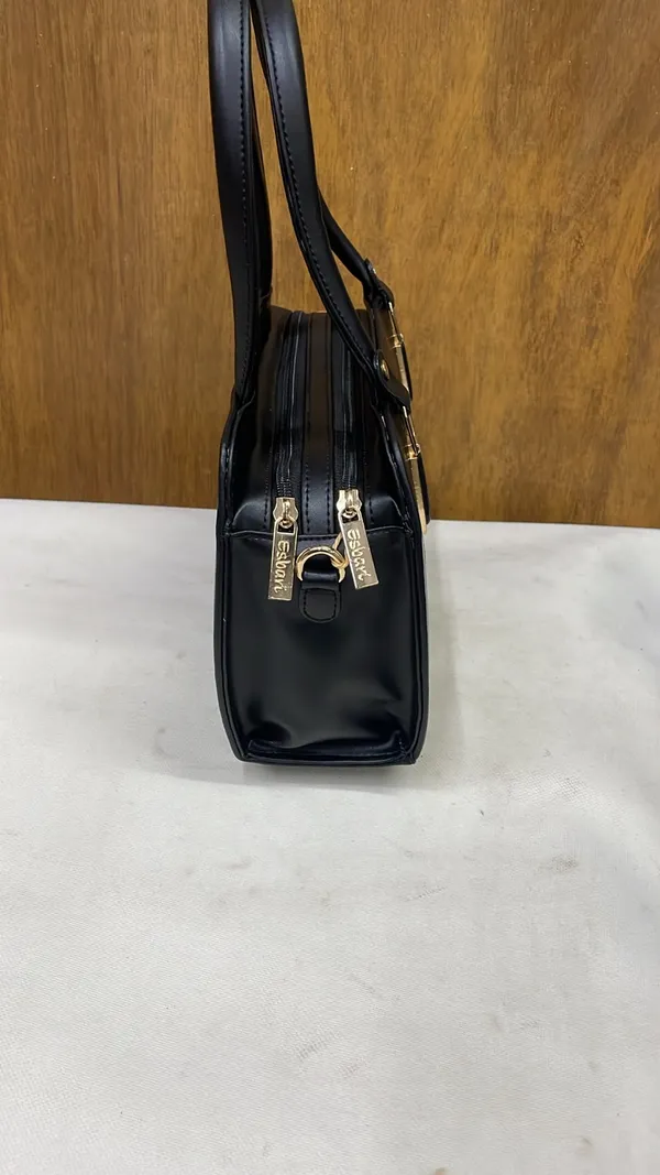 Black_Pu_Leather_Structured_Handbag_For_Women