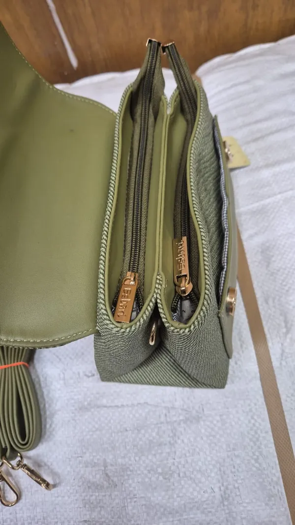 Olive_Green_Pu_Leather_Textured_Crossbody_Bag_For_Women