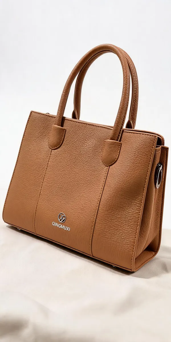 Tan_Pu_Leather_Structured_Tote_Bag_For_Women