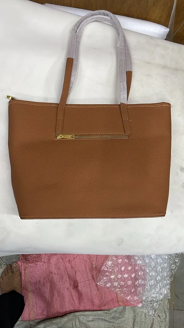 Brown_Pu_Leather_Structured_Tote_Bag_For_Women
