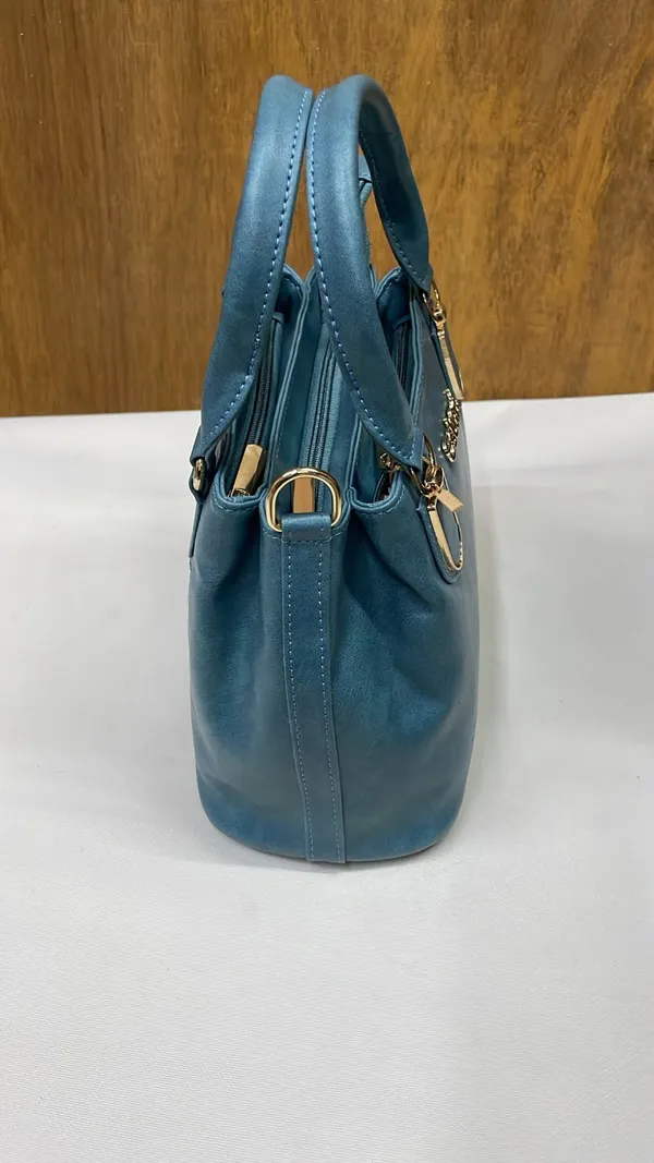 Blue_Pu_Leather_Structured_Handbag_For_Women