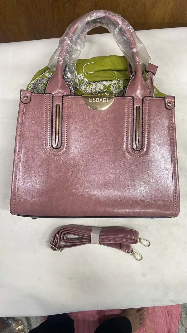 Pink_Pu_Leather_Structured_Tote_Bag_For_Women