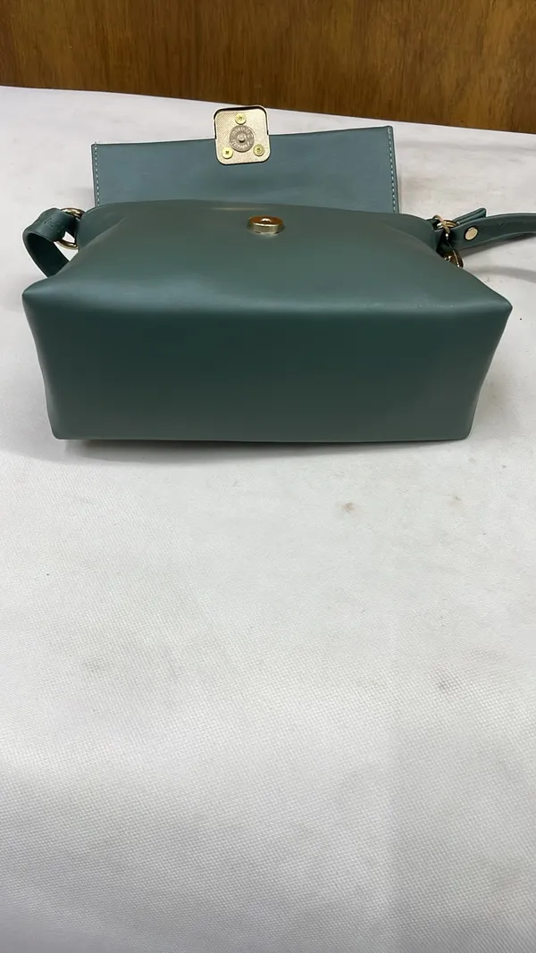 Green_Pu_Leather_Structured_Crossbody_Bag_For_Women