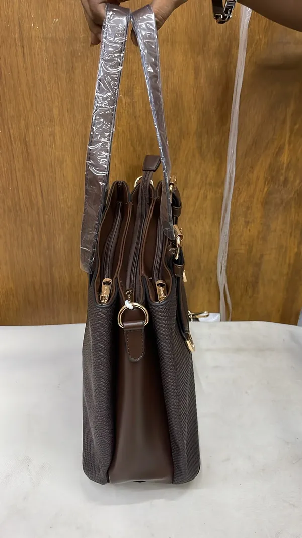 Brown_Pu_Leather_Structured_Tote_Bag_For_Women