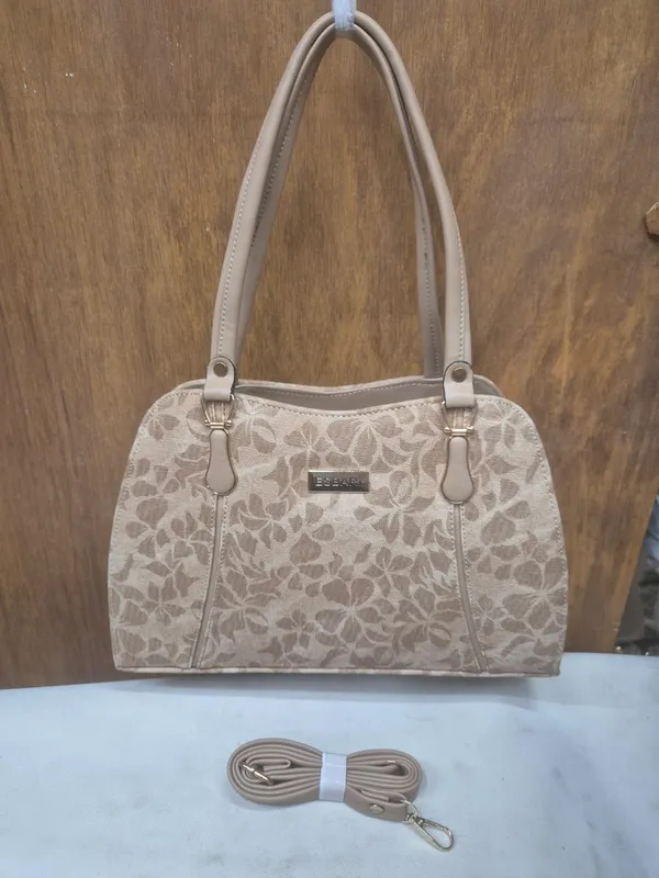 Beige_Pu_Leather_Floral_Tote_Bag_For_Women
